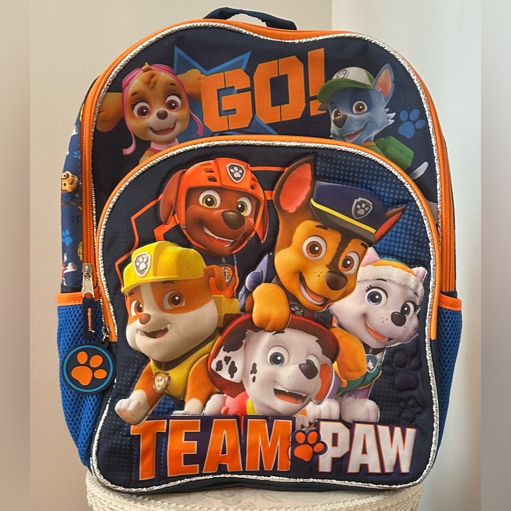 Blue and Orange Paw Patrol Book Bag